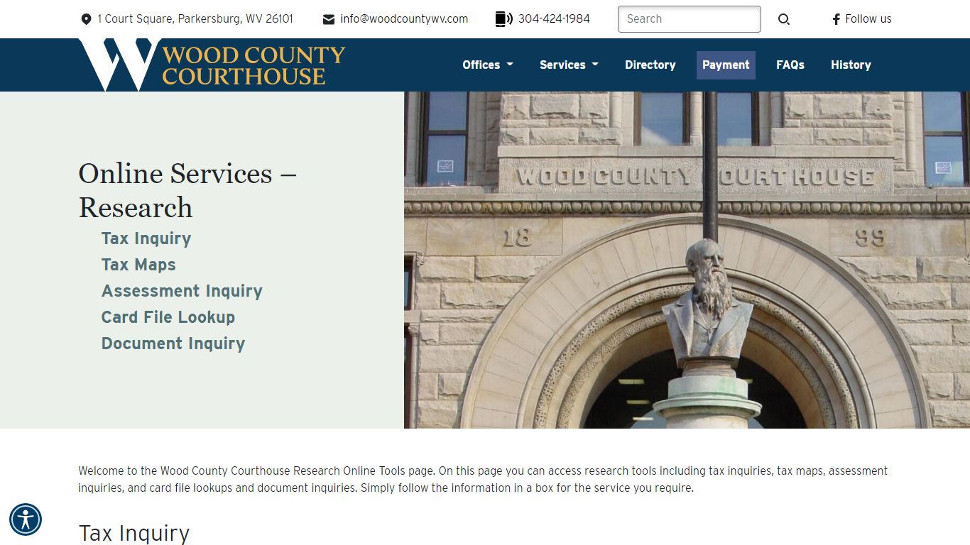 Wood County WV - Online Services - Research